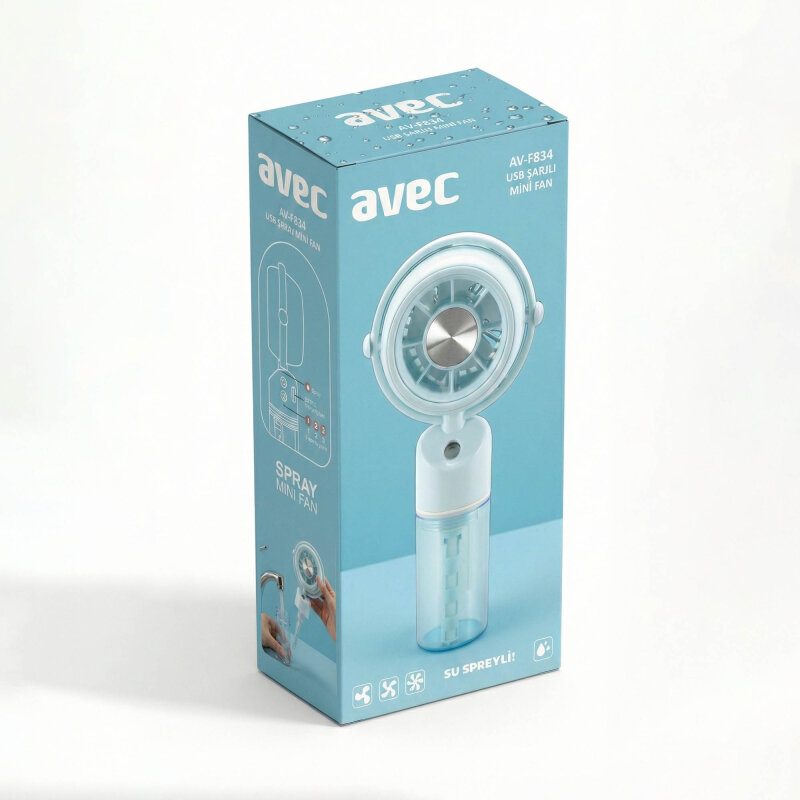 AVEC AV-F834 USB ŞARJLI SU SPREYLİ MİNİ FAN - 10