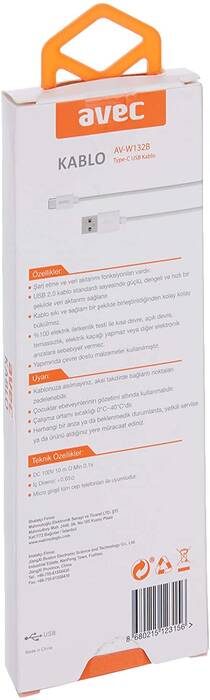 AVEC AV-W132B Type-C USB 1M Kablo - 3