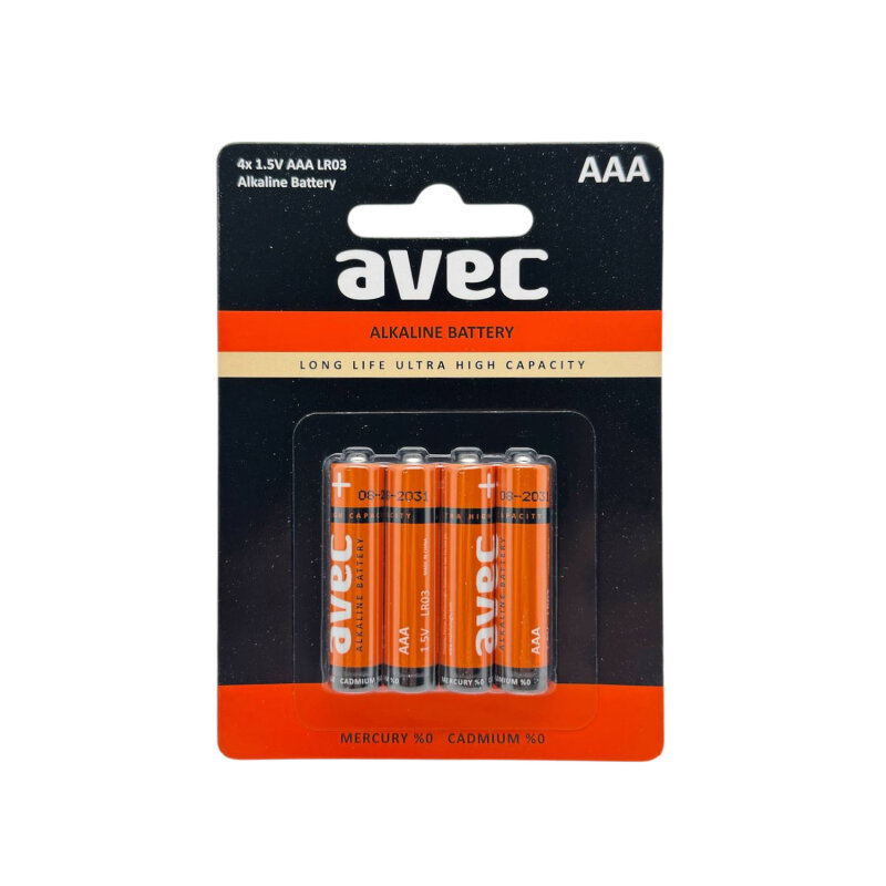AVEC LR03 ALKALİN İNCE PİL 4LÜ BLS. - 2