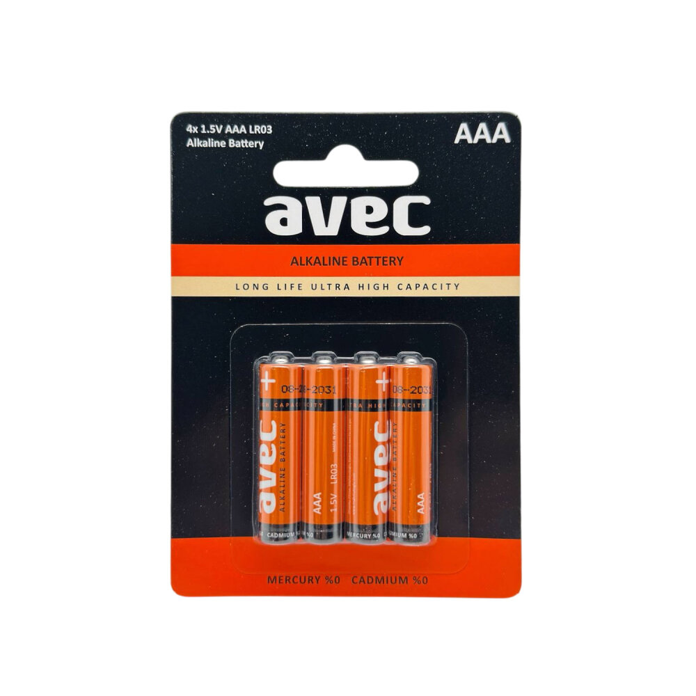 AVEC LR03 ALKALİN İNCE PİL 4LÜ BLS. - 2