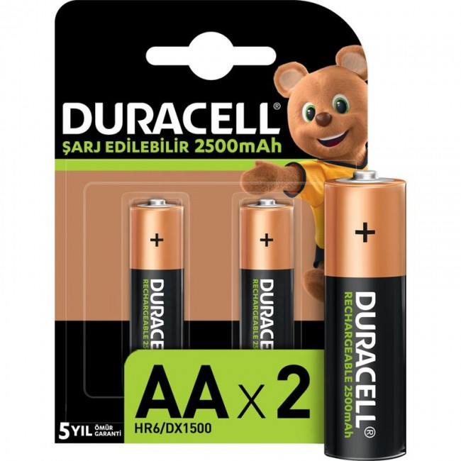 DURACELL 2500 MAH 2Lİ ŞARJLI KALEM PİL - Duracell