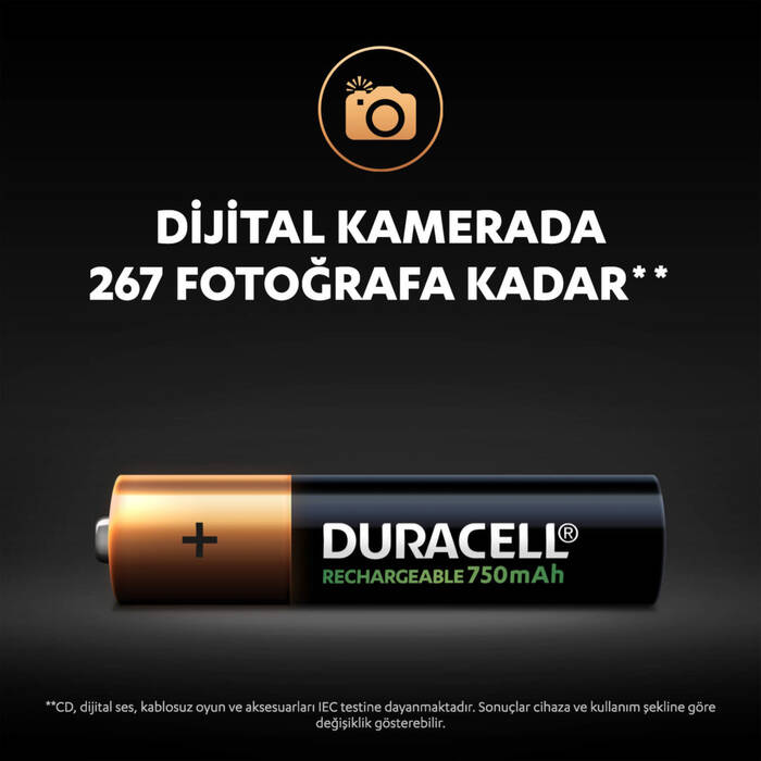 Duracell 750 Mah Şarjlı İnce Pil 2'li - 3
