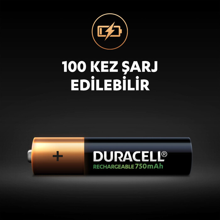 Duracell 750 Mah Şarjlı İnce Pil 2'li - 4