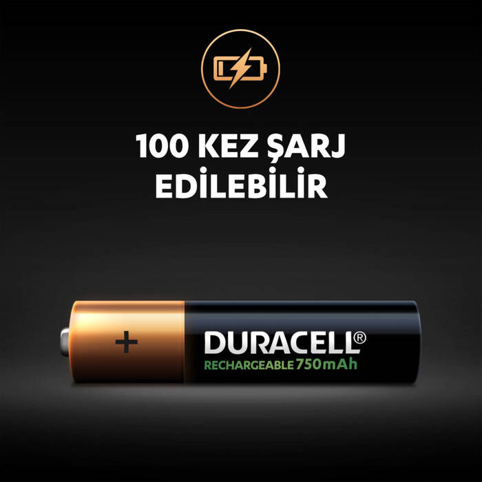 Duracell 750 Mah Şarjlı İnce Pil 2'li - 4