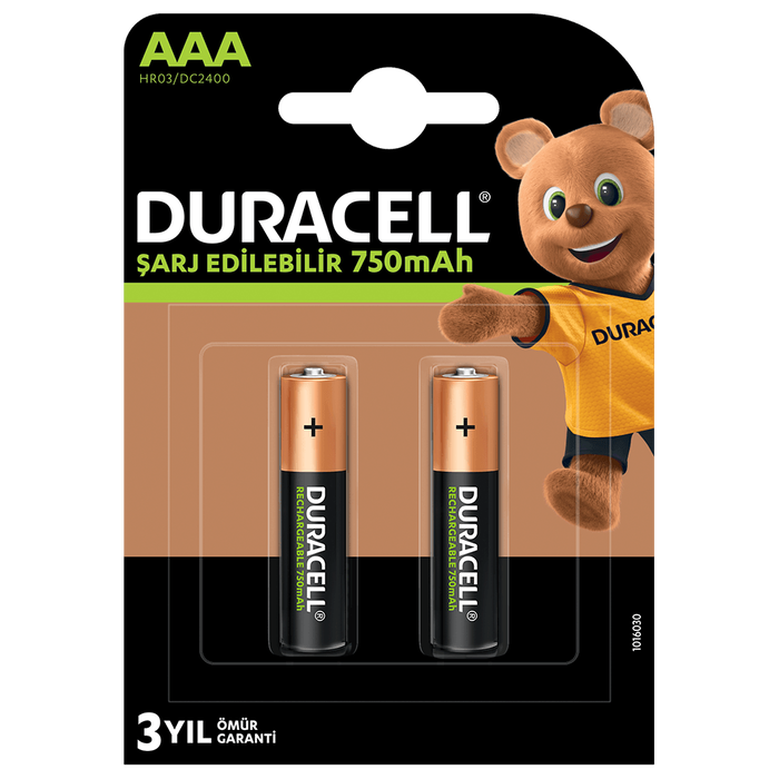 Duracell - Duracell 750 Mah Şarjlı İnce Pil 2'li