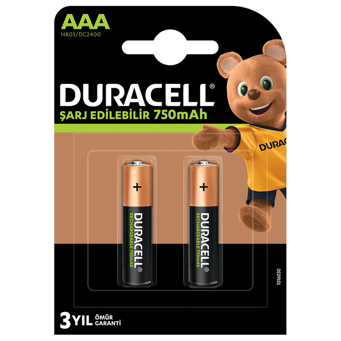 Duracell 750 Mah Şarjlı İnce Pil 2'li - Duracell