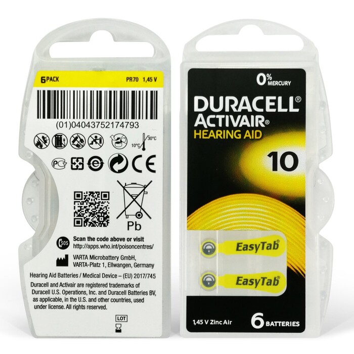 Duracell Activair10 6'lı Kulaklık Pili - Duracell