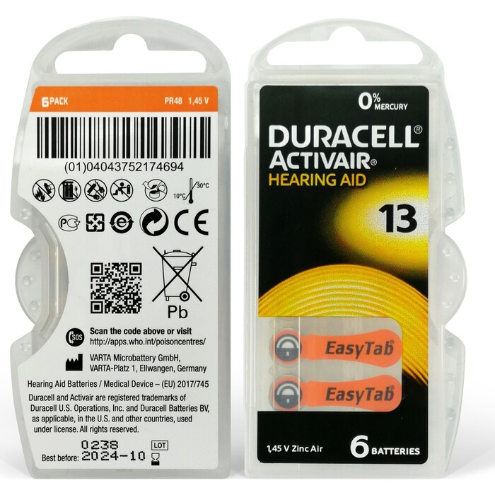 Duracell Activair 13 6'lı Kulaklık Pili - Duracell