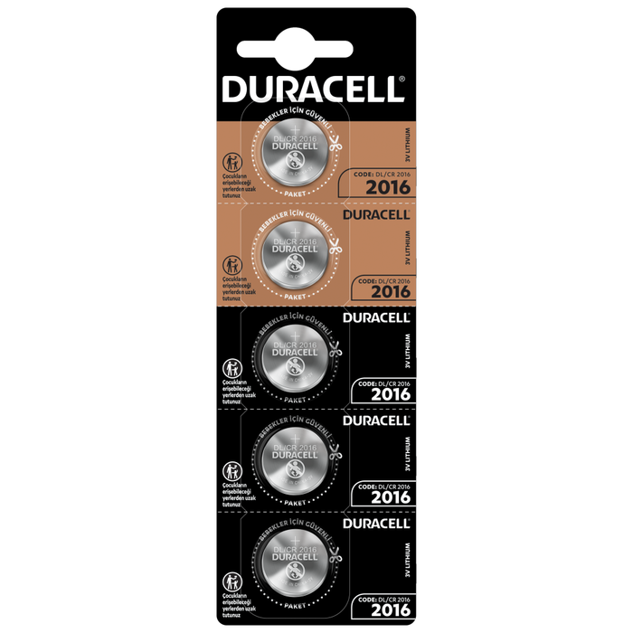 Duracell - DURACELL CR2016 LITHIUM 3V PİL 5Lİ