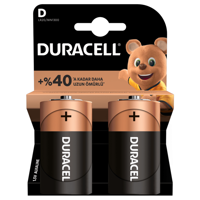 Duracell - Duracell D Büyük Pil 2'li Kart 