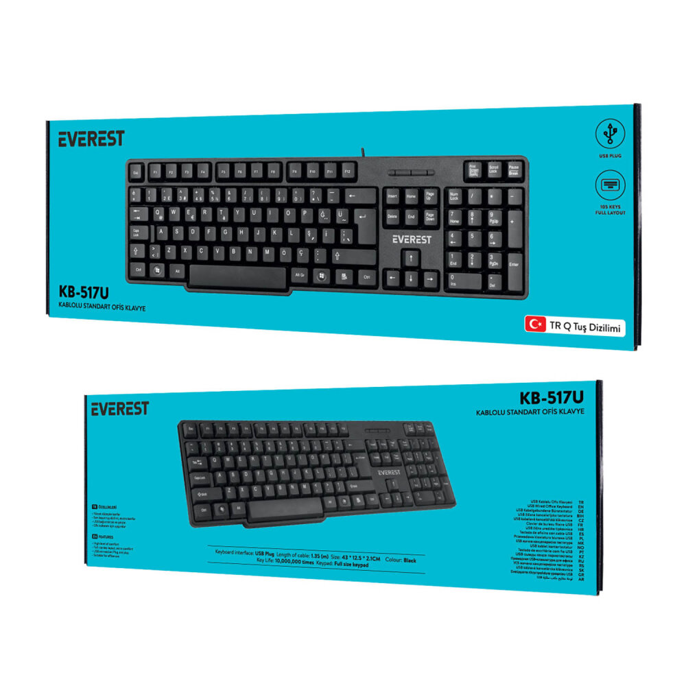 EVEREST KB-517U SİYAH USB Q KLAVYE - 5