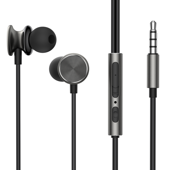 JOYROOM JR-EW03 IN-EAR METAL WIRED EARBUDS-DARK GRAY - 4