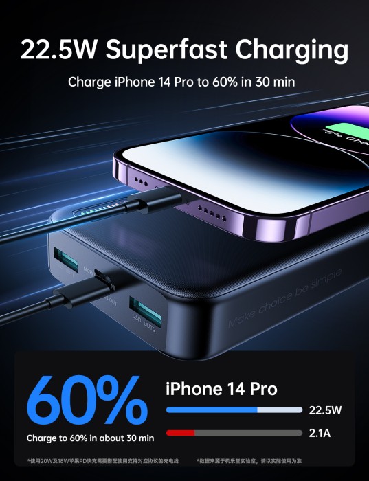 JOYROOM JR-QP195 22.5W POWERBANK 20000MAH-WHITE - 4