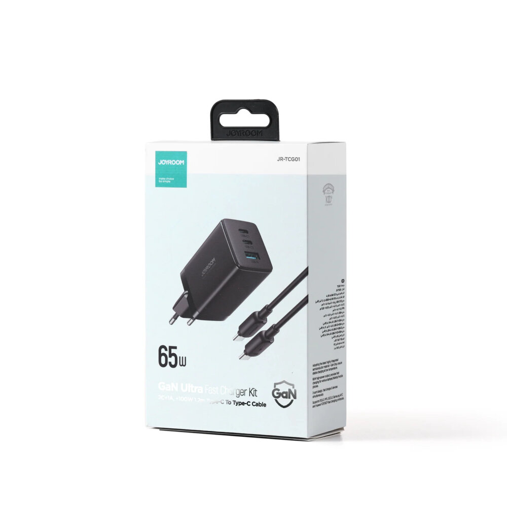 JOYROOM JR-TCG01 65W 2C1A FAST CHARGER+100W C TO C CABLE - 2