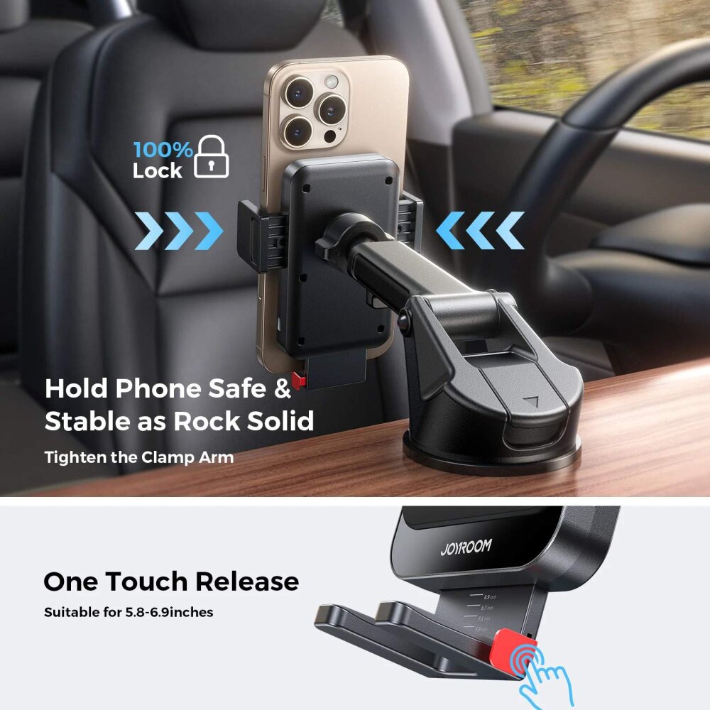 JOYROOM JR-ZS241S WIRELESS CAR CHARGER HOLDER BLCK. - 6
