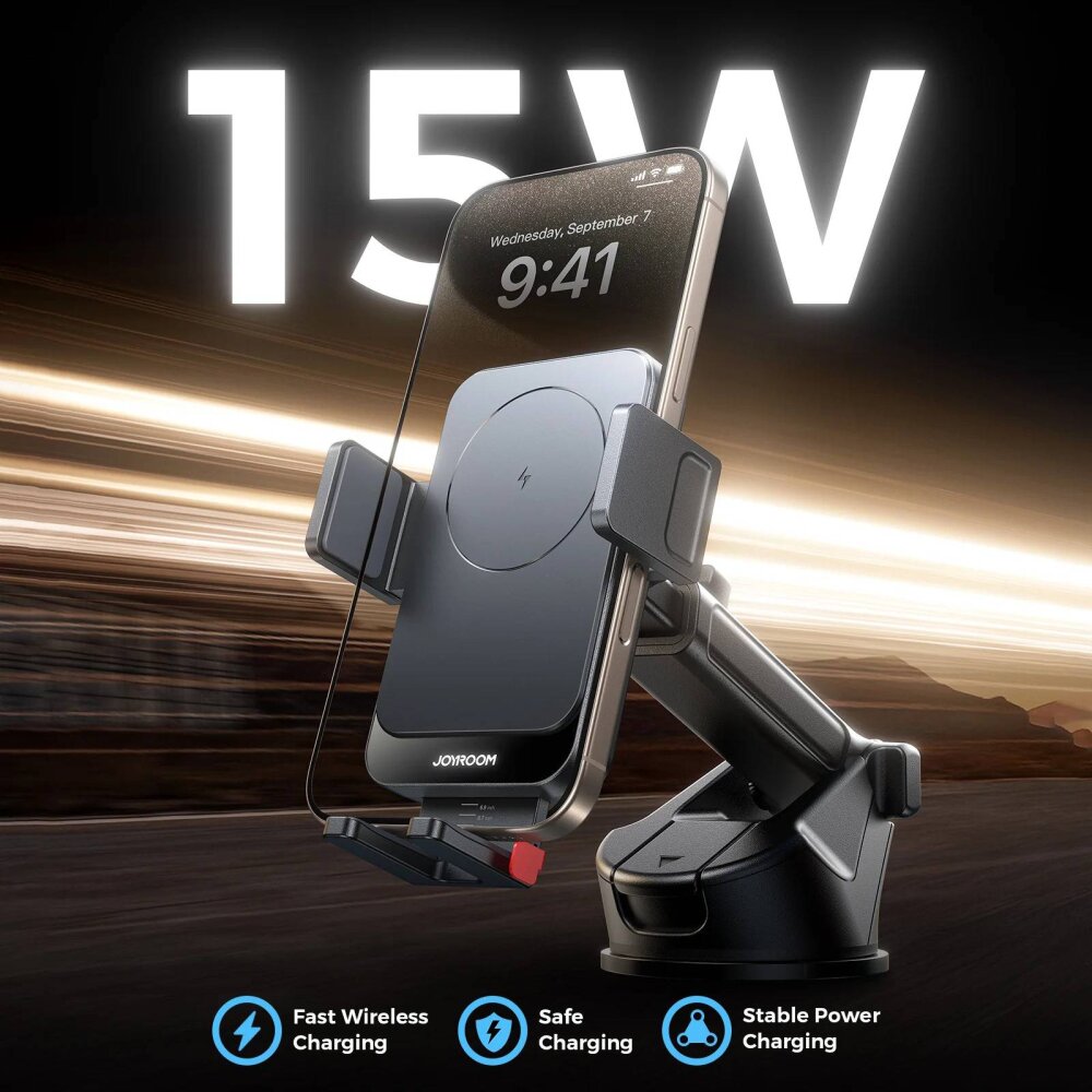 JOYROOM JR-ZS241S WIRELESS CAR CHARGER HOLDER BLCK. - 2