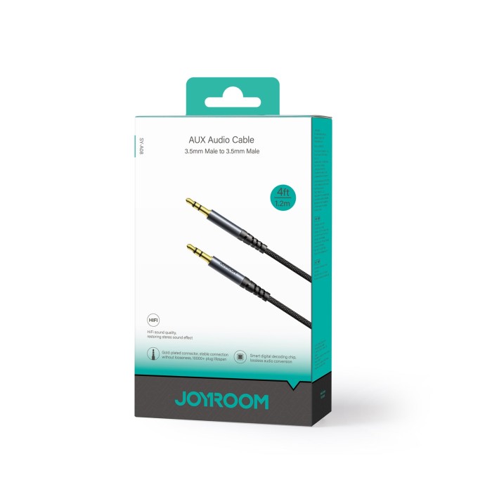 JOYROOM SY-A08 3.5MM MALE - 3.5MM MALE 1.2M-BLACK - 6