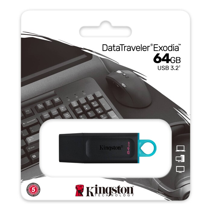 KINGSTON - KINGSTON DTX 64GB USB 3.2 FLASH BELLEK