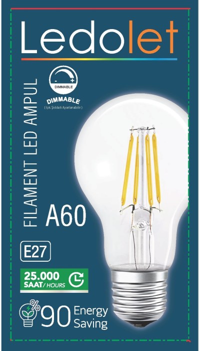 LEDOLET FLAMENT A60 6W AMPUL - 2