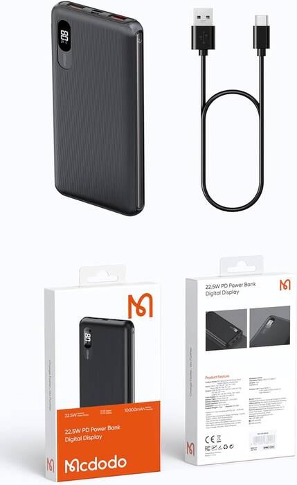 MCDODO MC-434 10,5W 10.000 MAH SİYAH POWERBANK - 4