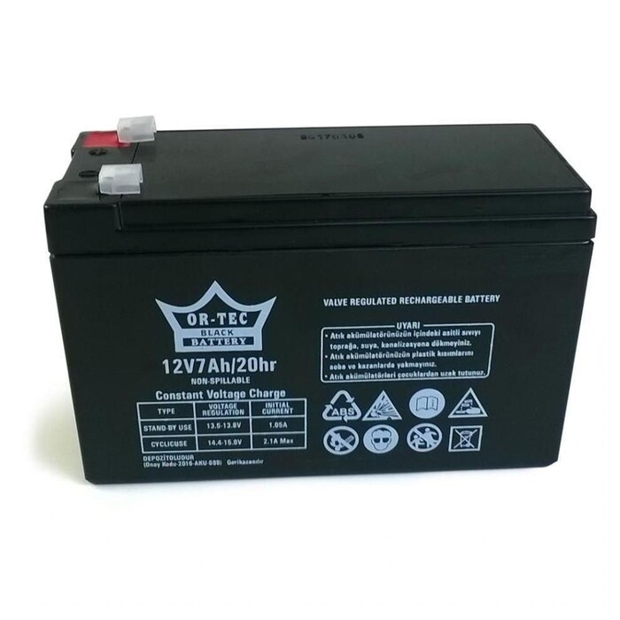 ORTEC 12V 7 AH BLACK AKÜ - ORTEC