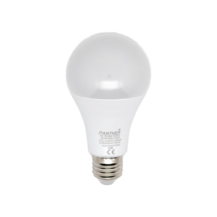 PANTHER ECO 8W ACİL DURUM ŞARJLI LED AMPUL - Panther