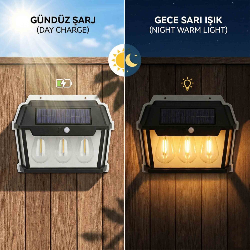 PANTHER PT-2933 SOLAR LED DUVAR LAMBASI - 4