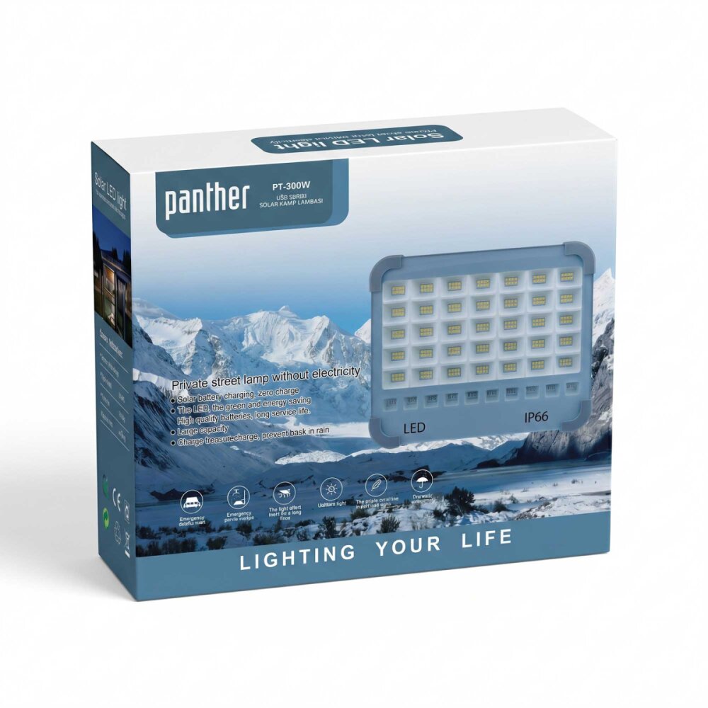 PANTHER PT-300W USB ŞARJLI SOLAR KAMP LAMBASI - 4