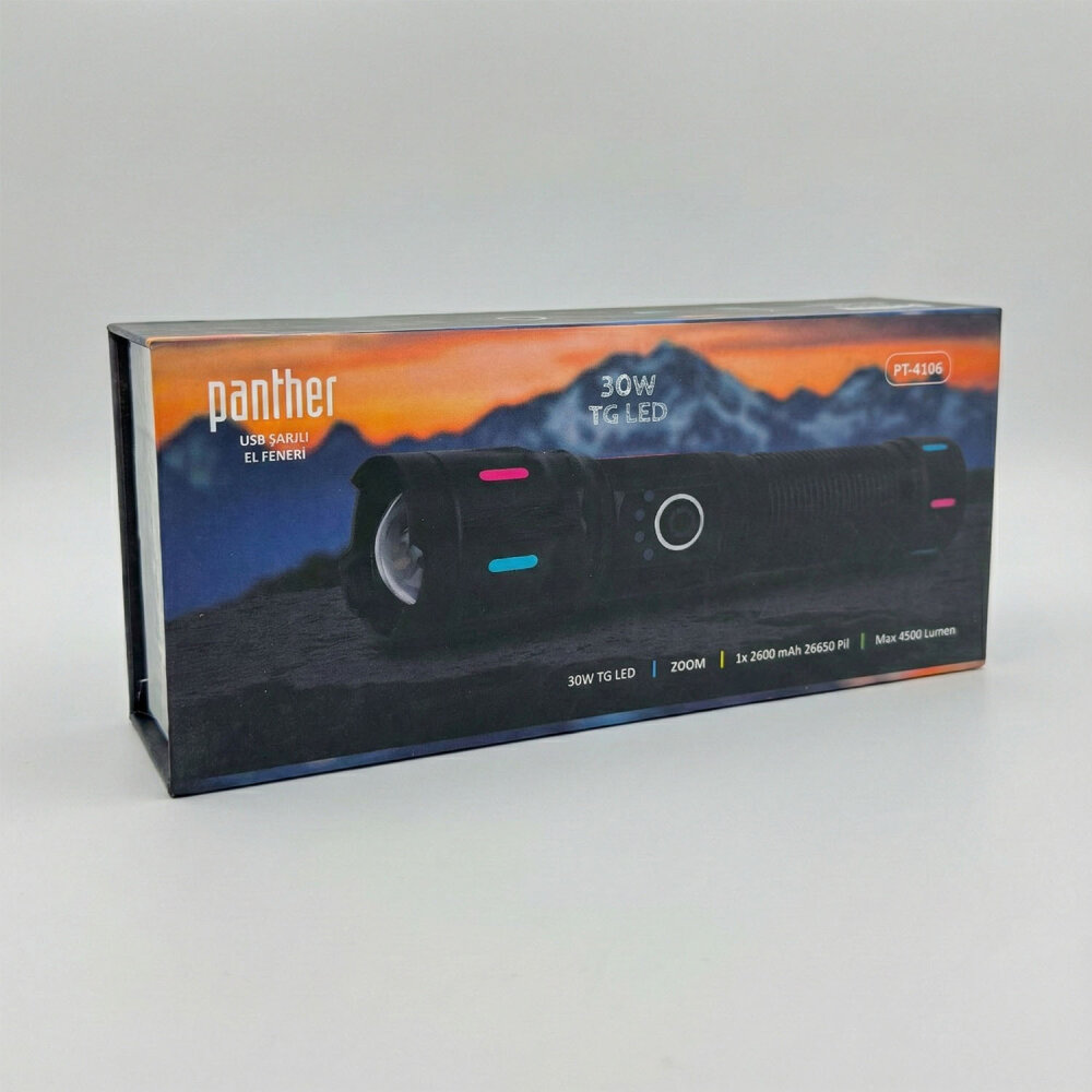 PANTHER PT-4106 USB ŞARJLI EL FENERİ - 5
