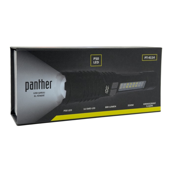 PANTHER PT-4114 USB ŞARJLI EL FENERİ - 3
