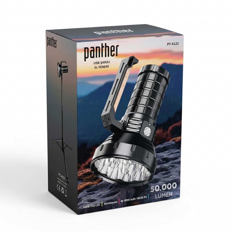 PANTHER PT-4121 USB ŞARJLI EL FENERİ - 8