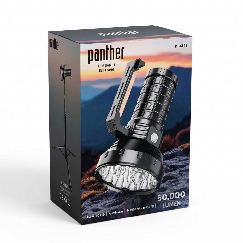 PANTHER PT-4121 USB ŞARJLI EL FENERİ - 8