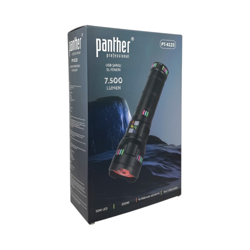 PANTHER PT-4123 USB ŞARJLI EL FENERİ - 5