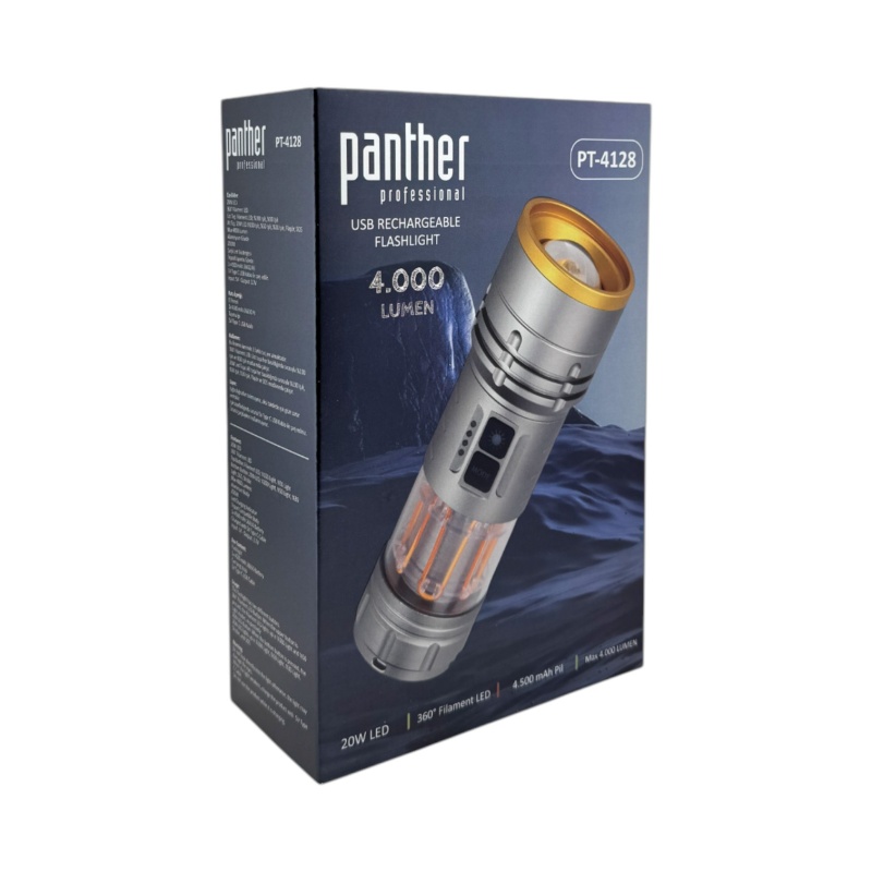 PANTHER PT-4128 USB ŞARJLI EL FENERİ - 6