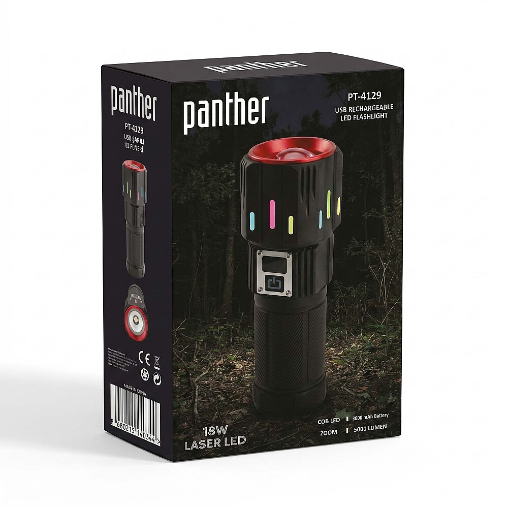 PANTHER PT-4129 USB ŞARJLI EL FENERİ - 5