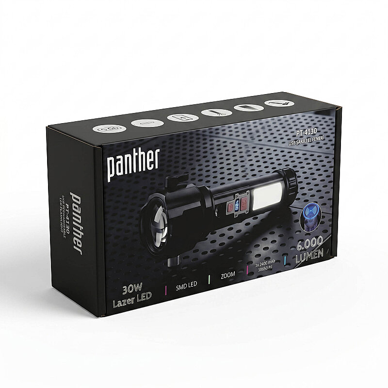 PANTHER PT-4130 USB ŞARJLI EL FENERİ - 5