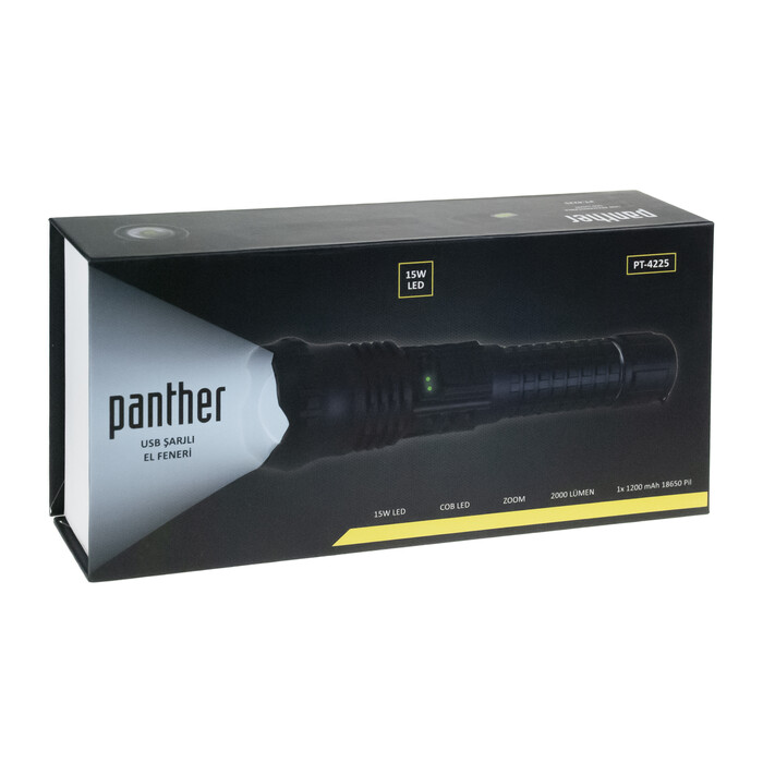 PANTHER PT-4225 USB ŞARJLI EL FENERİ
