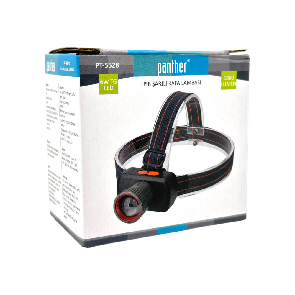 PANTHER PT-5528 USB ŞARJLI KAFA LAMBASI - 6