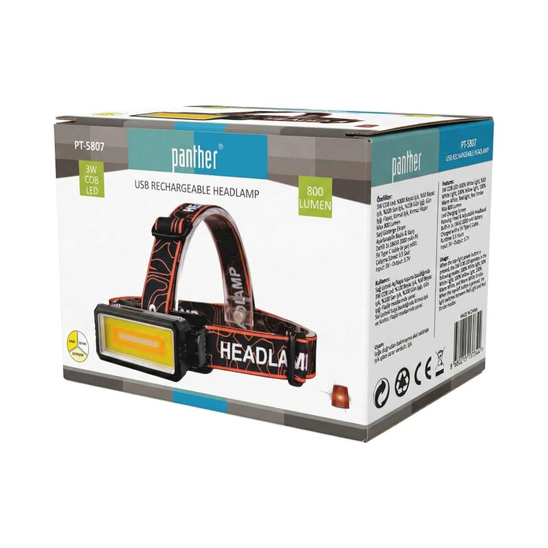 PANTHER PT-5807 USB ŞARJLI KAFA LAMBASI - 5