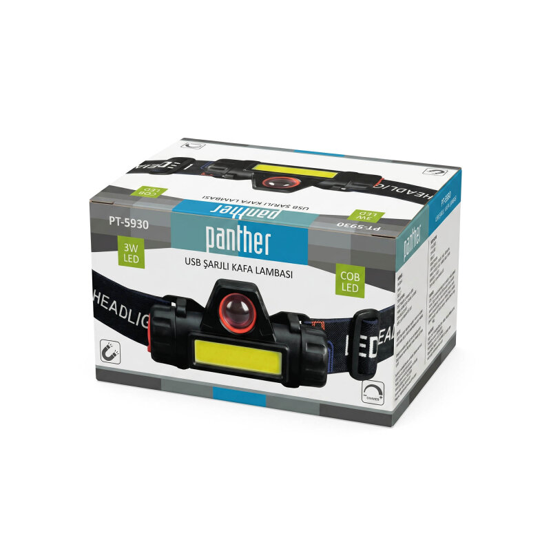 Panther PT-5930 3W Ledli Şarjlı Kafa Lambası - 4