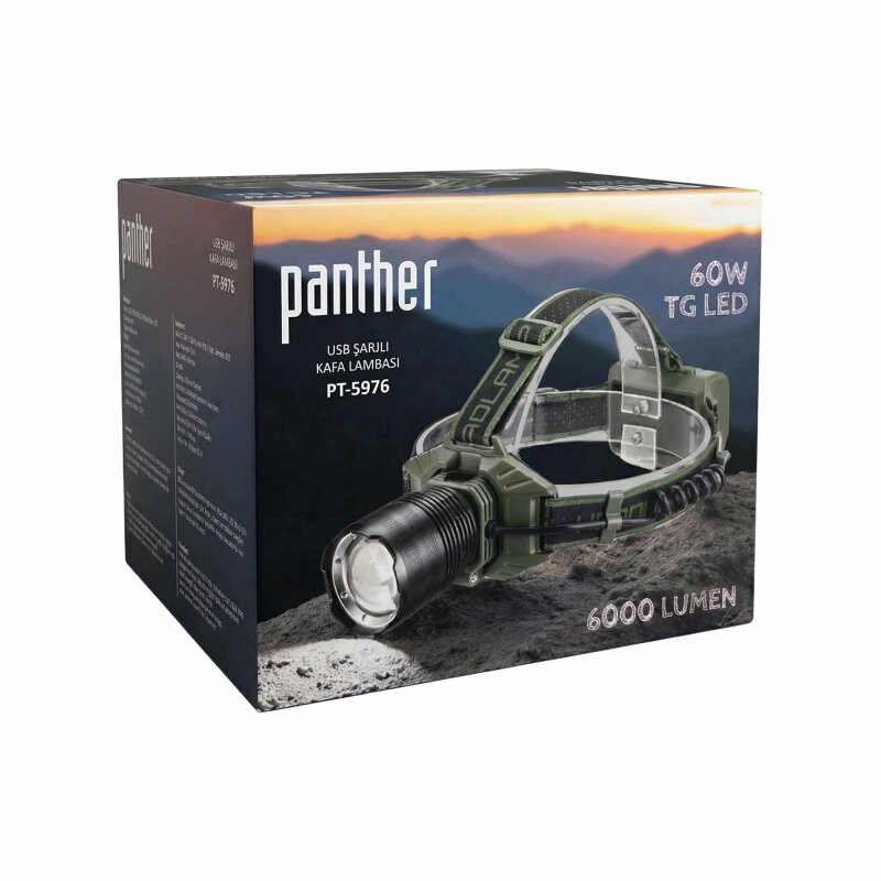 PANTHER PT-5976 USB ŞARJLI KAFA LAMBASI - 7