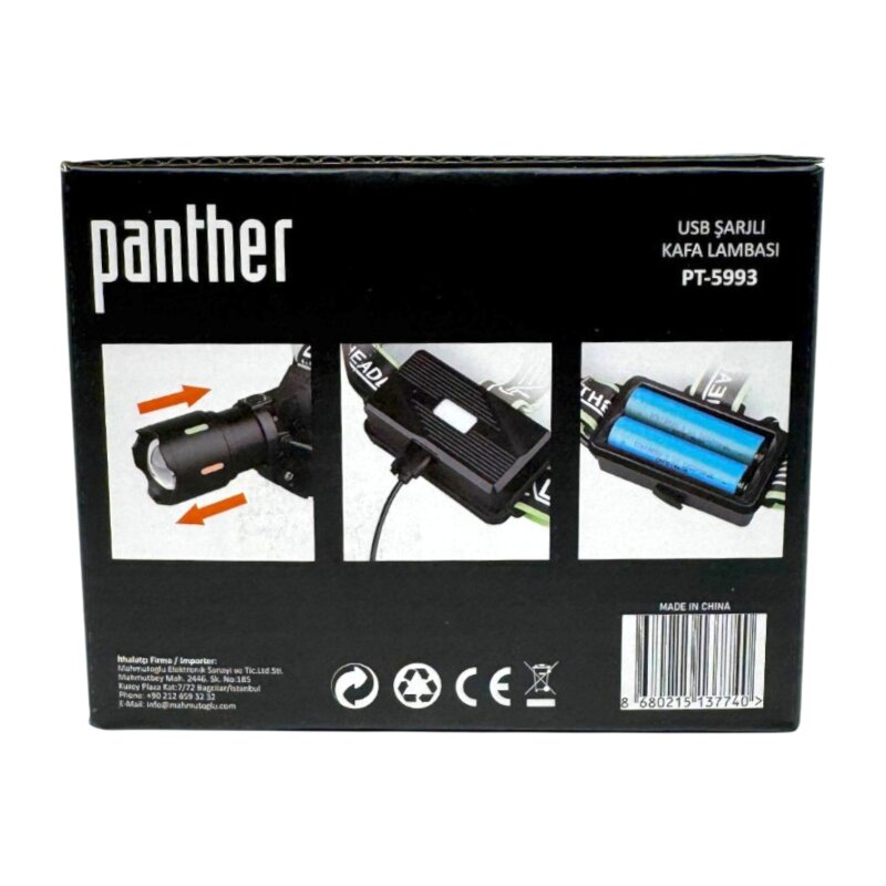 PANTHER PT-5993 USB ŞARJLI KAFA LAMBASI - 9