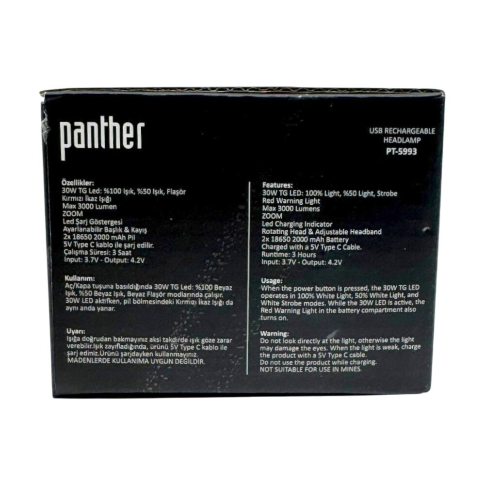 PANTHER PT-5993 USB ŞARJLI KAFA LAMBASI - 10