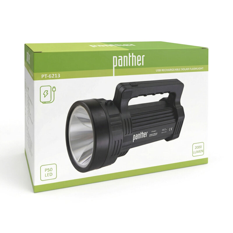 PANTHER PT-6213 USB ŞARJLI SOLAR EL FENERİ - 5