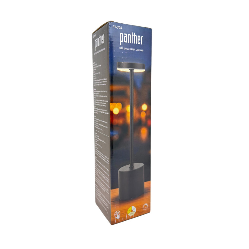PANTHER PT-704 SİYAH USB ŞARJLI MASA LAMBASI - 4