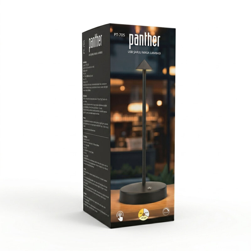 PANTHER PT-705 SİYAH USB ŞARJLI MASA LAMBASI - 2