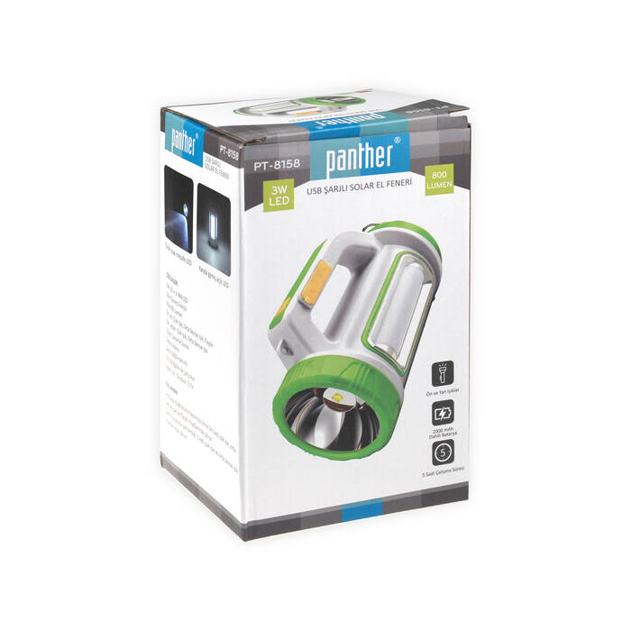 PANTHER PT-8158 SOLAR USB ŞARJLI EL FENERİ - 4