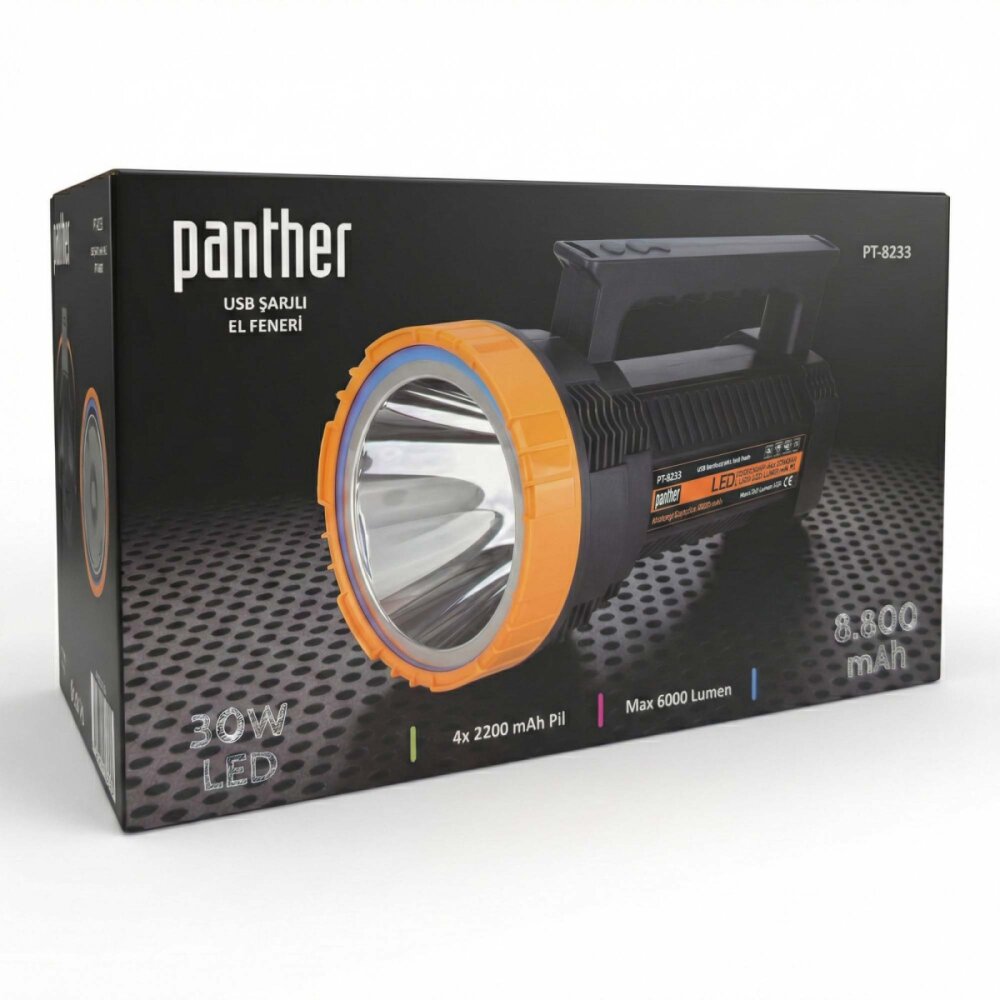 PANTHER PT-8233 USB ŞARJLI EL FENERİ - 4