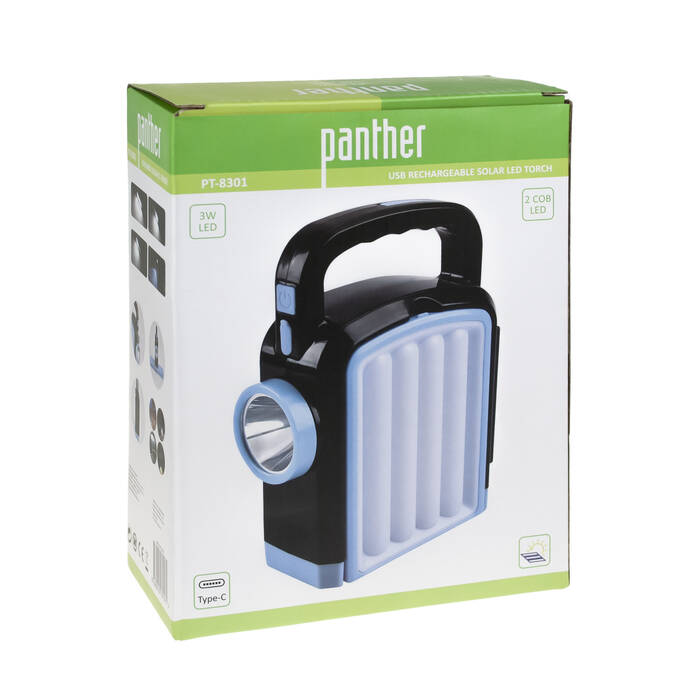 PANTHER PT-8301 ŞARJLI SOLAR EL FENERİ - 5