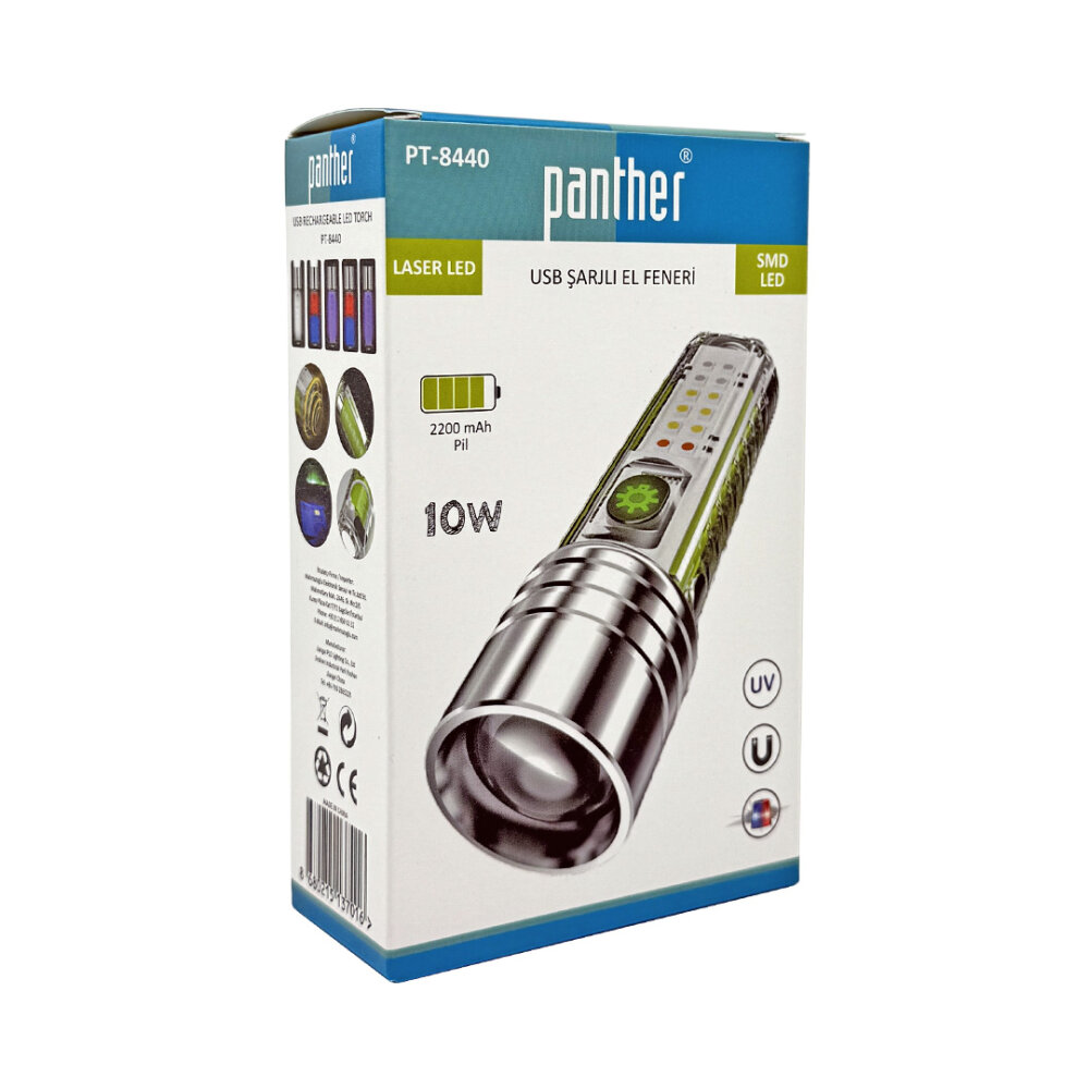 PANTHER PT-8440 USB ŞARJLI EL FENERİ - 5